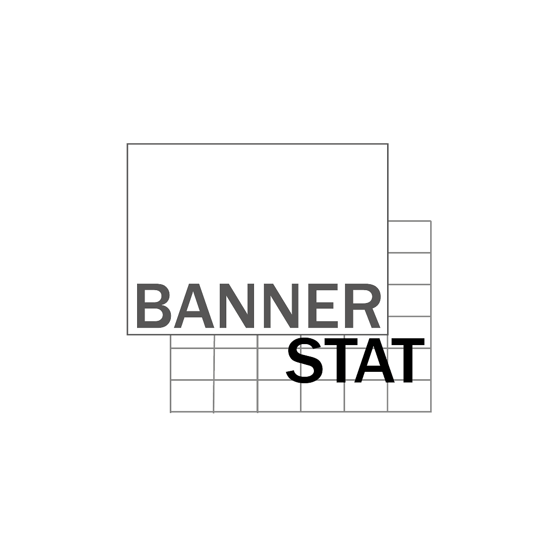 Логотип BannerStat с сеткой таблицы на белом фоне