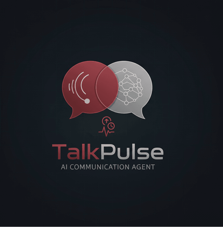 Логотип TalkPulse — AI-агент для коммуникаций с речевыми пузырями