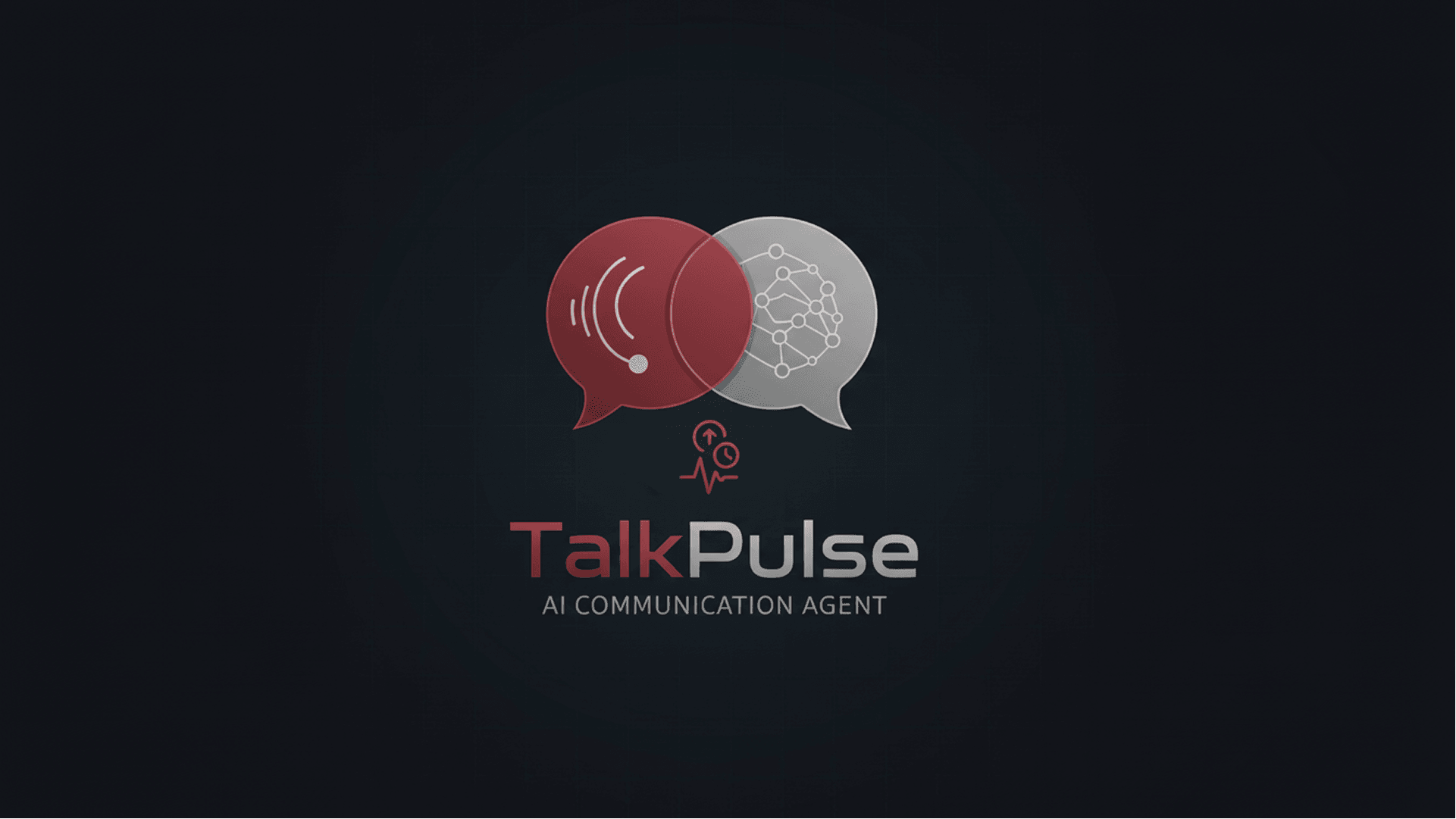 TalkPulse logo — AI agent for communications with speech bubbles